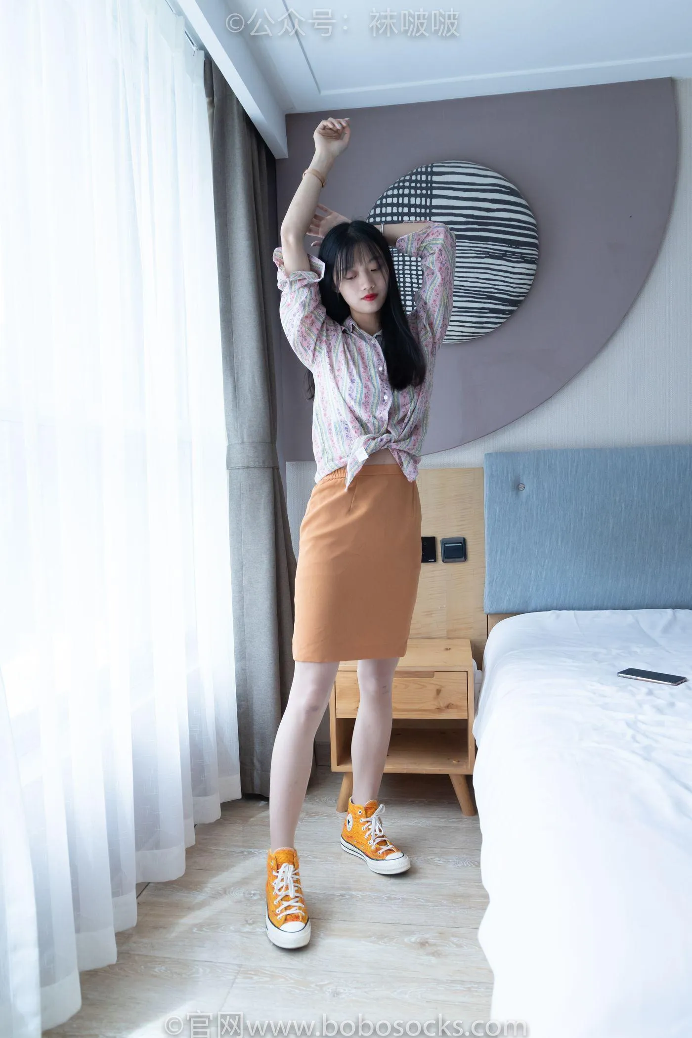 [BoBoSocks袜啵啵]NO.008 涵涵-帆布鞋、白色短棉袜、肉丝 [139P]插图6